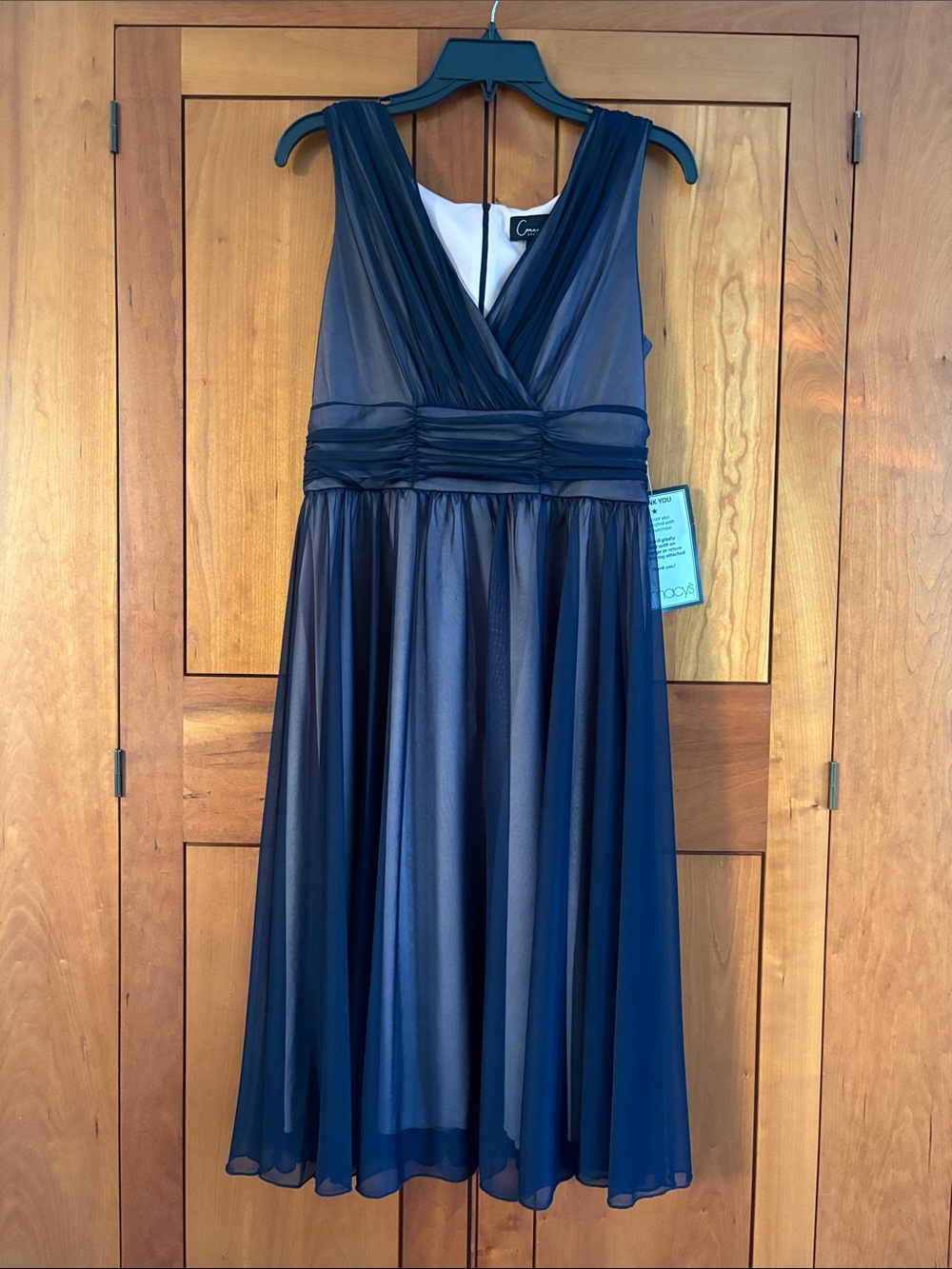 connected apparel Navy Sleeveless Chiffon Formal Dress